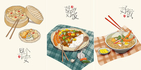 装饰画 晶瓷画 早安 好饿