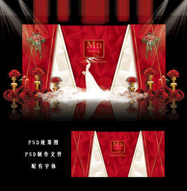 红色婚礼背景图片