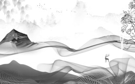 高端 灰色山水 TIF文件分层