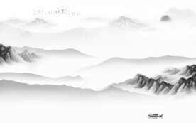 高清 简约灰色山水 TIF分层