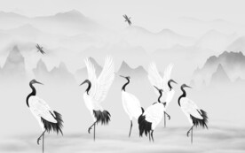 中国风客厅山水背景 TIF分层