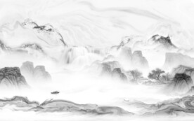 高清 山水背景墙画 tif分层