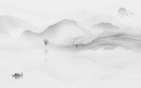 高端 客厅山水 TIF分层文件