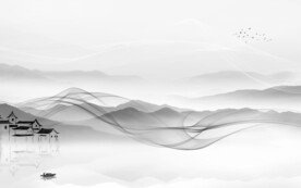 爆款客厅风景山水 TIF分层