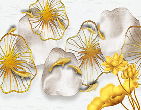 装饰画 晶瓷画 荷花 荷叶