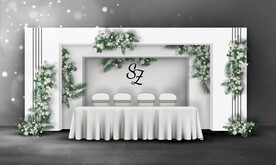 白色系婚礼签到区