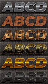 金属质感立体字样机ps字体样式