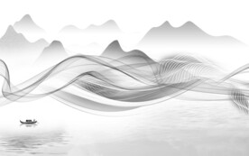 最新客厅灰山水画 tif分层