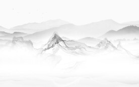 人气 客厅灰山水画 tif分层