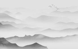 人气 山水画灰色画 TIF分层