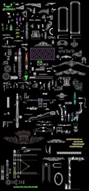 CAD雕花实木柱花纹