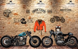 摩托机车背景墙