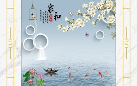 大理石纹 花鸟
