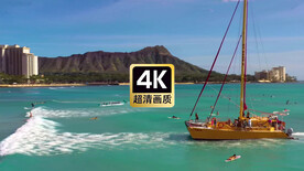 短视频素材热带海滩游艇