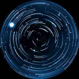 蓝色星空圆形星轨流星