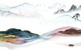 新中式唯美客厅山水 TIF分层