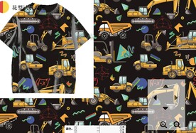 挖掘机数码印花