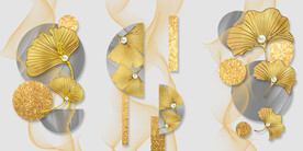 装饰画 晶瓷画 杏叶 线条