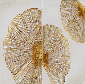 装饰画 晶瓷画 杏叶 线条