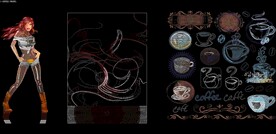 咖啡体闲类个性CAD图案