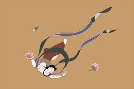 敦煌莫高窟322窟壁画撒花飞天