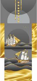 装饰画 晶瓷画 画中画 帆船