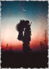 5070数字油画装饰画相拥恋人