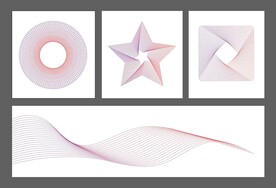 矢量渐变抽象花形科技线条背景