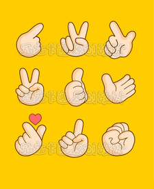 卡通手势简笔画