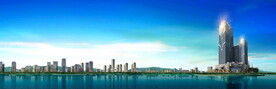 海边城市背景psd