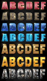 游戏海报金属立体水晶字体样式