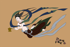 敦煌莫高窟390窟持香炉飞天