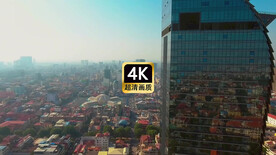 宣传片素材航拍现代商务建筑群