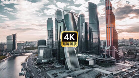 短视频素材航拍现代化商务建筑群