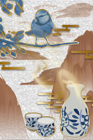 装饰画 抽象画 线条 鸟 花瓶