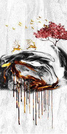 装饰画 抽象画 线条 麋鹿