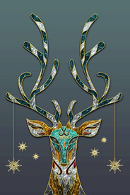 装饰画 抽象画 线条 麋鹿