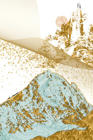 装饰画 抽象画 金色山水画