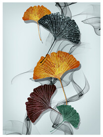 装饰画 抽象画 线条 杏叶