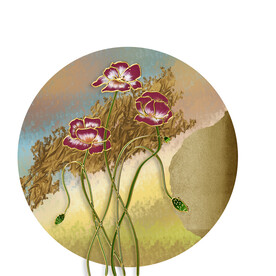 装饰画 抽象画 紫红色花朵