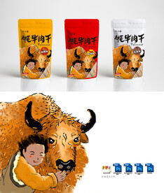 牦牛插画和包装设计 