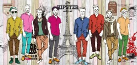 欧美风时尚帅哥服装店背景墙