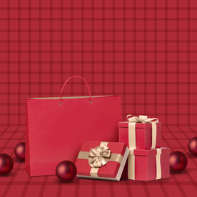 红色大促礼盒背景