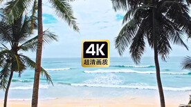 短视频素材海浪冲上热带沙滩