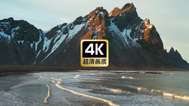 短视频素材海浪冲上沙滩