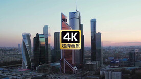 短视频素材黄昏中的商务大厦