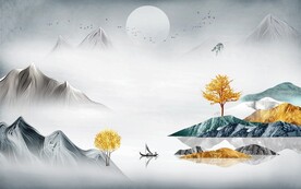 最新中式无框画 文件分层 