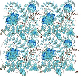 蓝绿色花纹图案