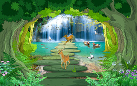 卡通儿童房背景墙