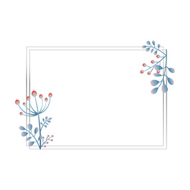 田园小清新植物花卉银色金属边框